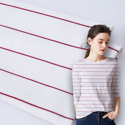 Interruttore di sicurezza amichevole 225gsm barrato tessuto Lycra Rib Texture del cotone di Eco
