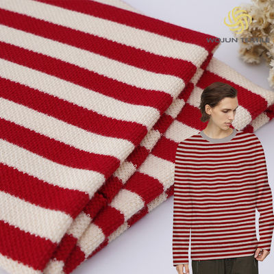 Filato colorato di cotone Pique tessuto resistente all'usura 320g Materiale di pettinamento a strisce
