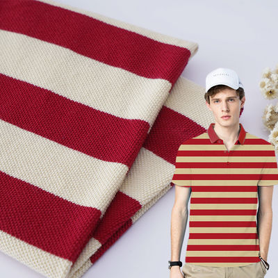 Tessuto Pique di cotone resistente alle rughe D022-1 260g Tessuto a strisce a maglia traspirante