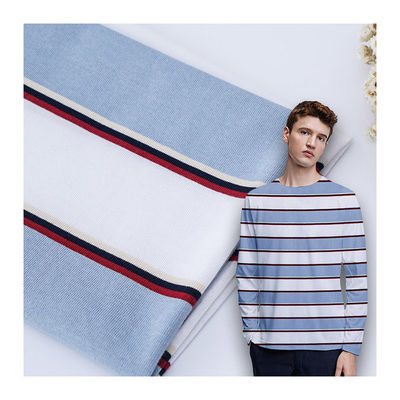 T-shirt 100% di cotone a righe, filato doppio morbido, cotone a righe