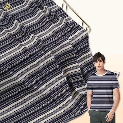 Tissu a righe morbido e di moda 100% cotone liscio con maglietta