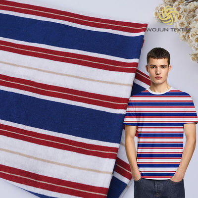 Materiale a strisce di cotone semplice morbido e di lino per camicia da polo