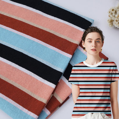 Un buon prezzo. Assorbe il sudore e rinfresca tessuto di cotone a righe per magliette in linea