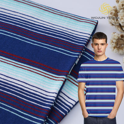 Tessuti a maglia a strisce colorati a 100% di filato di cotone per abbigliamento da corsa