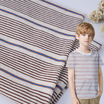 Un buon prezzo. Tessuto di cotone e di lino resistente ad assorbimento del sudore a strisce per maglietta in linea