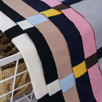 Elegante e resistente Comodo e doppio filato di cotone semplice Tessuto di cotone a righe per maglietta