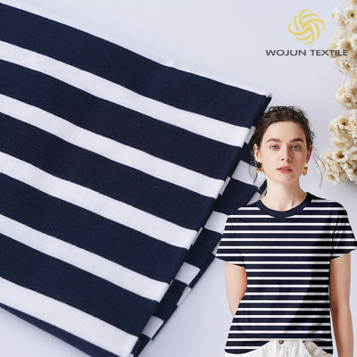 Tissu di cotone traspirante jersey materiale a righe morbide per polo