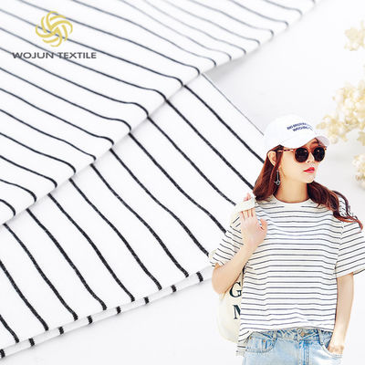 Tessuto di cotone puro a righe, di tessuto stretto, di maglia semplice, per abbigliamento casual