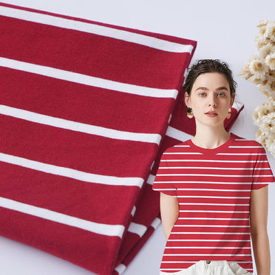 Tessuto di cotone a strisce rosse traspirante per abbigliamento da ginnastica