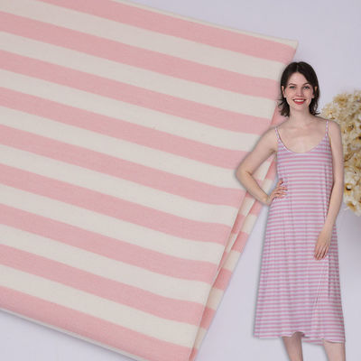 Un buon prezzo. Tissu di cotone a maglia a strisce per abbigliamento casual in linea