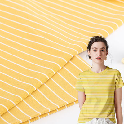 Un buon prezzo. Moderno Confortevole T-shirt in tessuto di cotone a righe in jersey semplice in linea