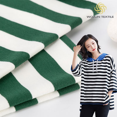 Elasticità Moderno Tissu di cotone a strisce verdi di colore brillante per il terry francese