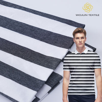Durabile e elegante Comodo di cotone Sentimento a righe Tessuto a maglia per polo