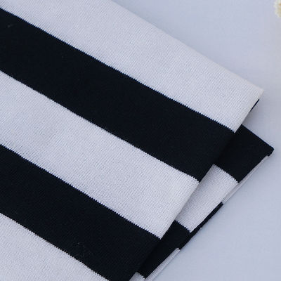 Un buon prezzo. Tessuto di cotone puro e comodo Materiale a strisce per abiti da ginnastica in linea