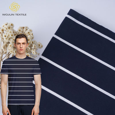 Supporta la personalizzazione e il tessuto di materiale a strisce di cotone di moda e morbido per la maglietta