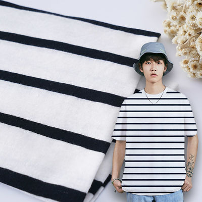 Un buon prezzo. Absorbente di umidità e morbido, facile da curare, tessuto a maglia a righe per abiti da ginnastica in linea