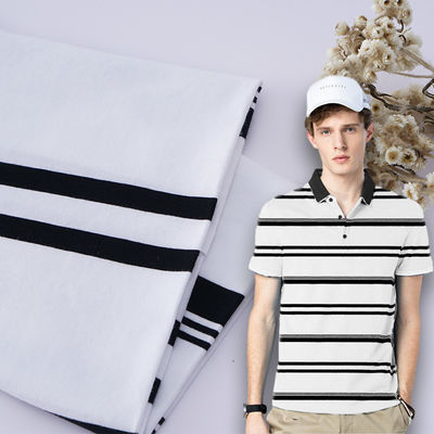 Elastico e naturale e confortevole e traspirante tessuto a maglia a righe per polo