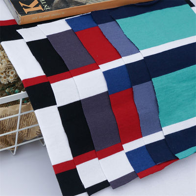 Un buon prezzo. Tessuto a maglia a strisce naturale e ecologico per la pelle per magliette in linea