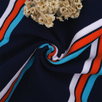 Tessuto a maglia a strisce per camicia da polo, traspirante, confortevole e naturale, resistente all'usura