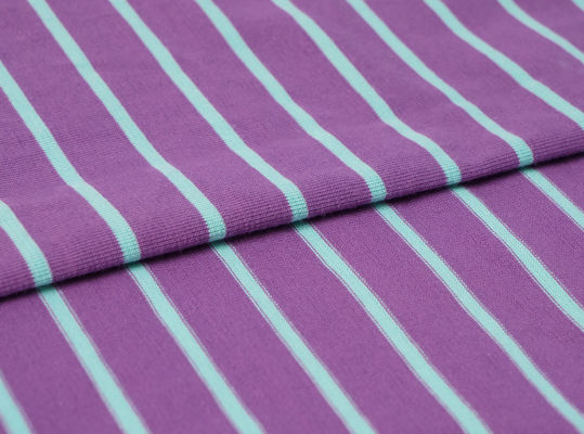 Tissu a maglia a strisce di cotone naturale puro, adatto alla pelle, di moda, per magliette