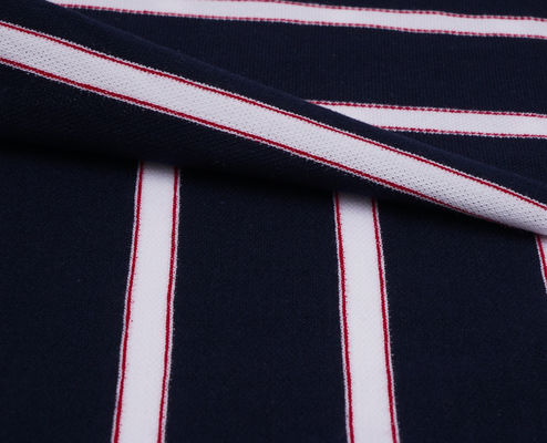 Un buon prezzo. Traspirante e confortevole e croccante e resistente all'usura Tessuto a maglia a righe per polo in linea