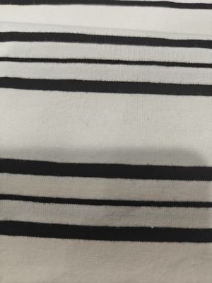 Un buon prezzo. Tessuto a maglia a righe 95% cotone 5% spandex per abbigliamento casual in linea