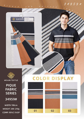 Un buon prezzo. Tessuto a maglia a righe traspirante, sano e con elevata solidità del colore per polo in linea