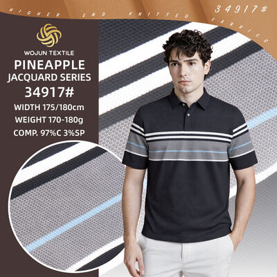 Un buon prezzo. Skin-Friendly And Clean And Tidy And Structured And Stylish Striped Knit Fabric  For T-Shirt in linea