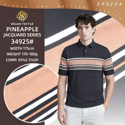 Un buon prezzo. Ananas Texture Series: 95/5 Tessuto a maglia a strisce di cotone spandex (175cm) in linea