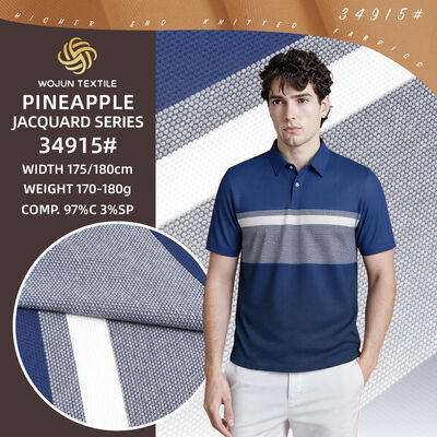 Un buon prezzo. Serie Business Casual: Tessuto a righe 97/3 Cotone Spandex Pineapple Crisp e traspirante per polo in linea