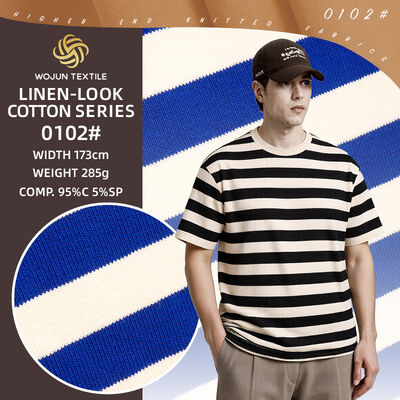 Un buon prezzo. Buona trama e confortevole tessuto di cotone a righe sano per polo in linea