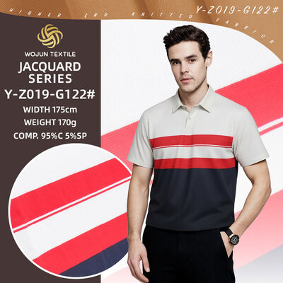 Un buon prezzo. Sano, delicato sulla pelle e salutare, tessuto a maglia a righe di buona qualità per polo in linea