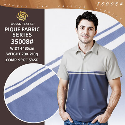 Un buon prezzo. Stoffa Pique di cotone a strisce: 210 gms Stretch texture per T-shirt premium in linea