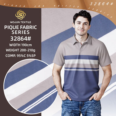 Un buon prezzo. Stoffa Pique in cotone a strisce larghe 190 cm: struttura premium per i polo maschile in linea