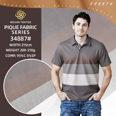 Un buon prezzo. Tessuto Pique di cotone a righe personalizzato per collezioni di designer su misura in linea